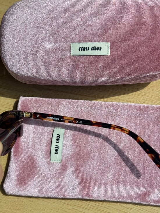 Miu Miu SMU06S Tortoiseshell Oval Sunglasses 53-18-145 Made in Italy